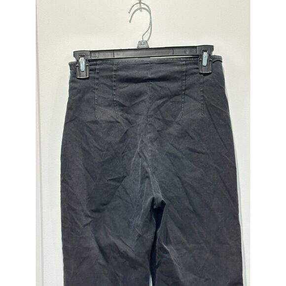 Theory Pleated Cropped Side Zip Washed Black Pants Size 4 - Picture 5 of 6